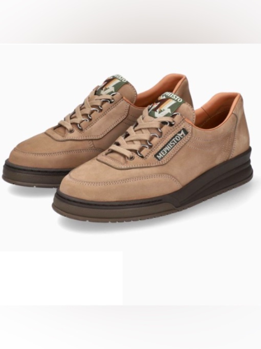 Mephisto Women's Rush Sneaker Size 11 Taupe Nubuck Walking